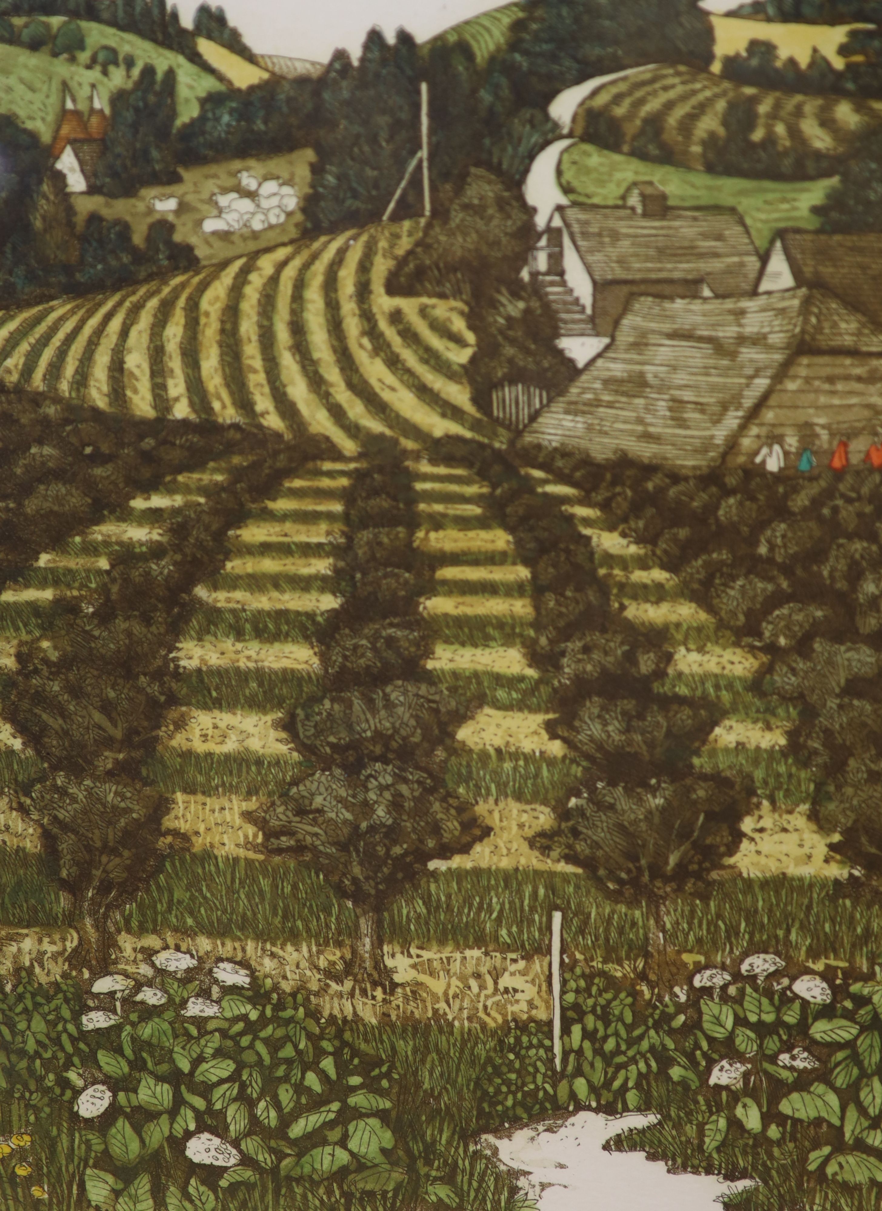 Simon Palmer (b. 1956), three colour screenprints, comprising 'The Arrival of the Man from Cremona', 43 x 28.5cm (largest)